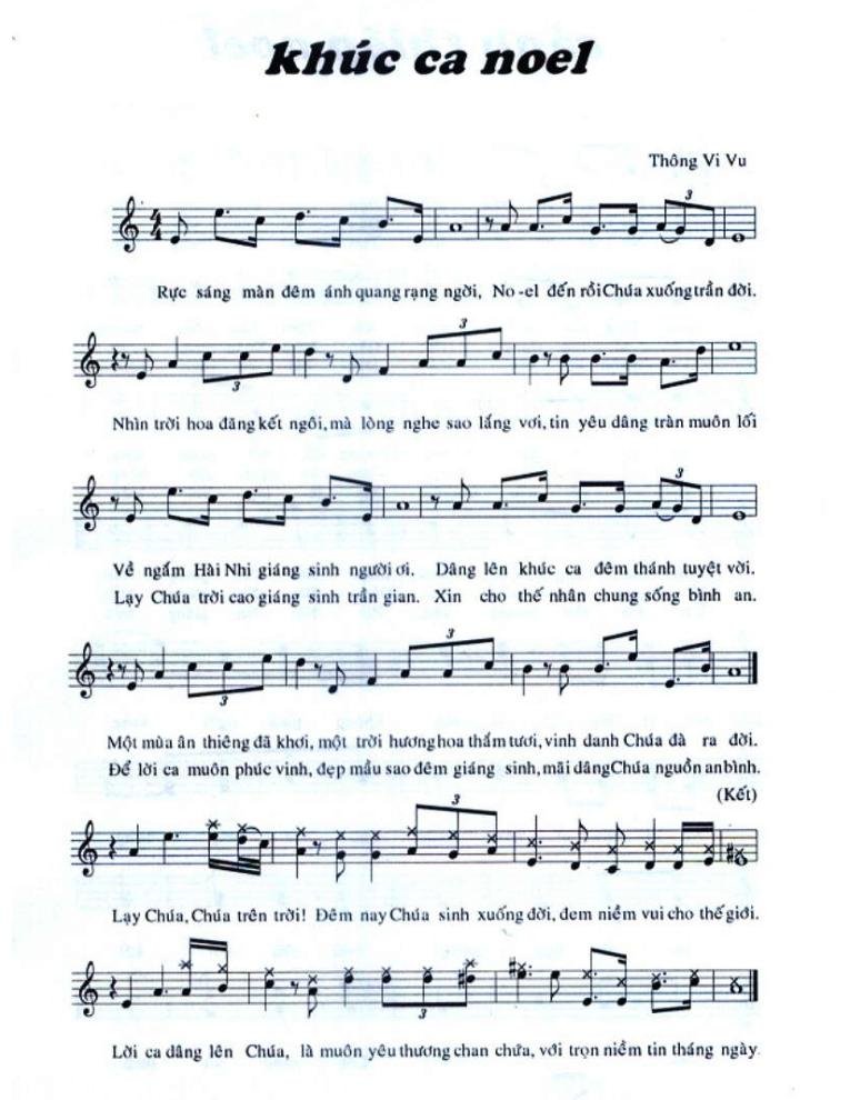 Sheet nhạc Khúc Ca Noel